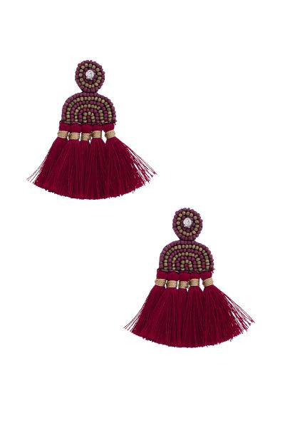 Fan Tassel Beaded Earring