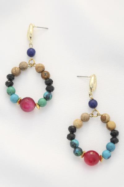 Beaded Round Dangle Earring