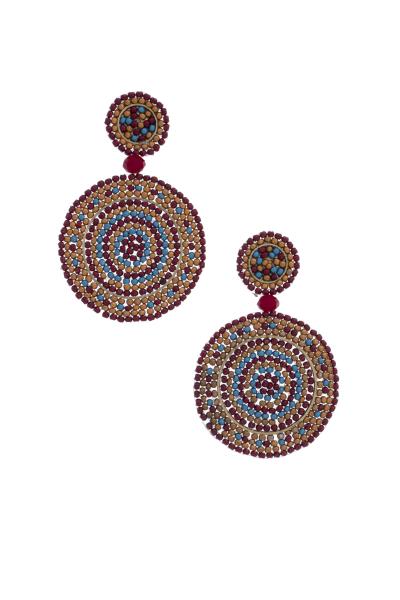 Seed Bead Double Circle Earring
