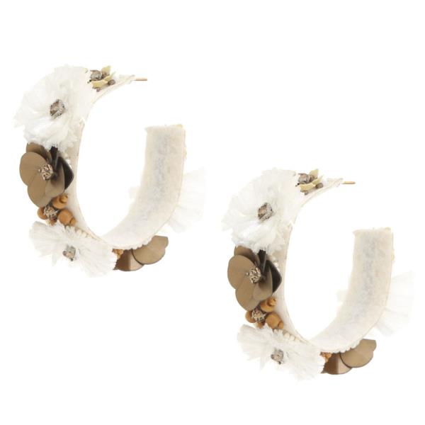 Flower Edge Open Circle Earring