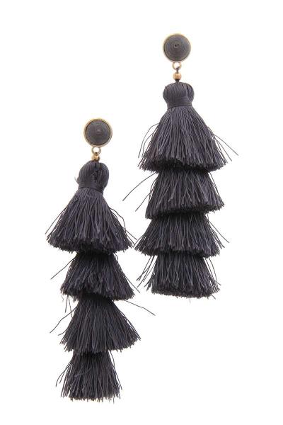 Layered Tassel Drop Earring