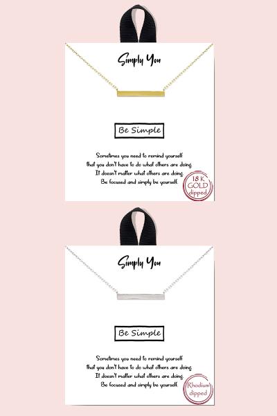 18K GOLD RHODIUM DIPPED SIMPLY YOU NECKLACE