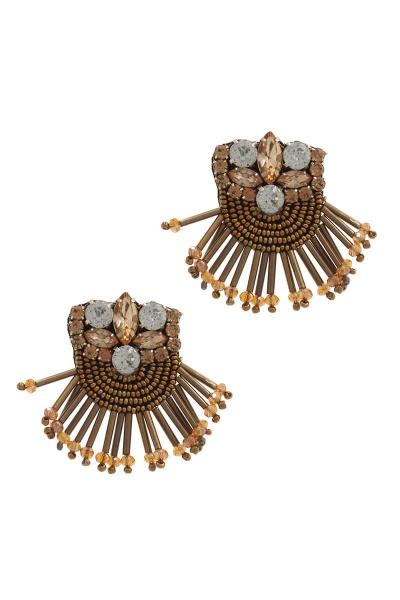 Rhinestone Beaded Drop Earring