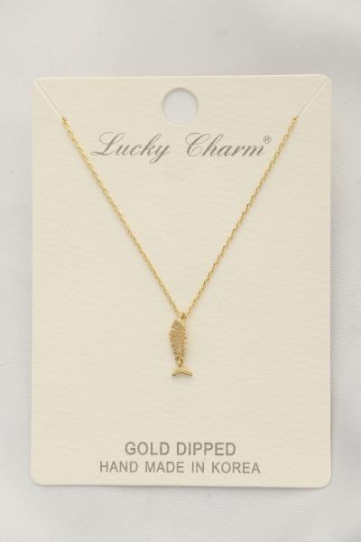 FISH CHARM GOLD DIPPED NECKLACE