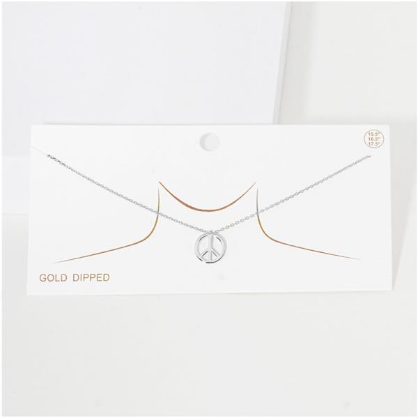 GOLD DIPPED PEACE PENDANT NECKLACE