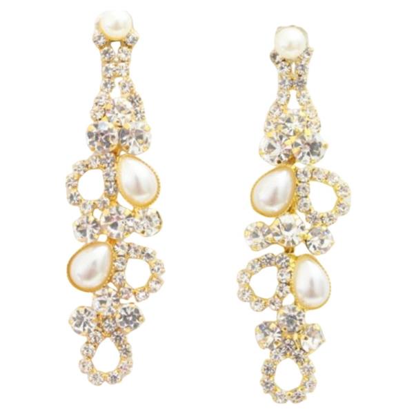 Teardrop Pearl Rhinestone Earring