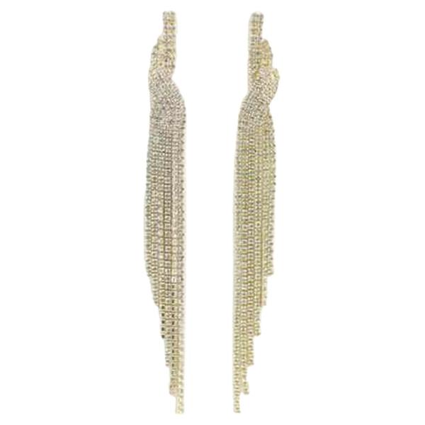 Rhinestone Knot Graduated Fringe Drop Earring