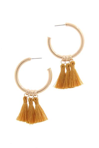 SODAJO Tassel Open Circle Drop Earring