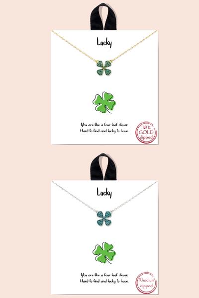 BLB LUCKY LEAF CLOVER PENDANT NECKLACE