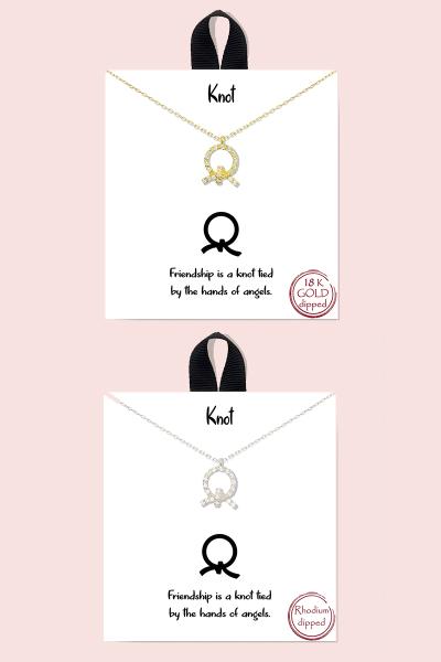 18K GOLD RHODIUM DIPPED KNOT NECKLACE