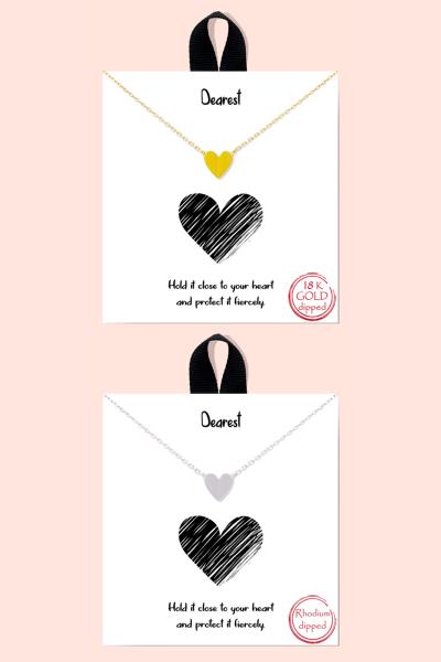 BLB DEAREST HEART METAL PENDANT MESSAGE NECKLACE