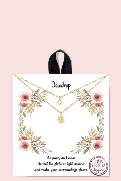 18K GOLD RHODIUM DIPPED DEWDROP NECKLACE