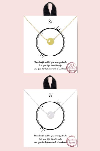 18K Gold Rhodium Dipped Sol Necklace