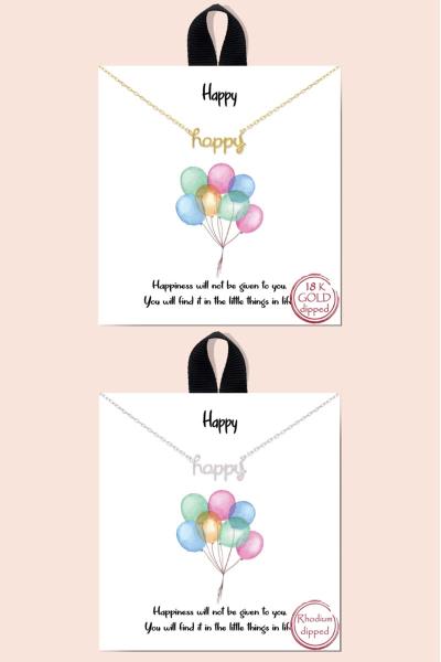 Happy Message Dainty Metal Necklace