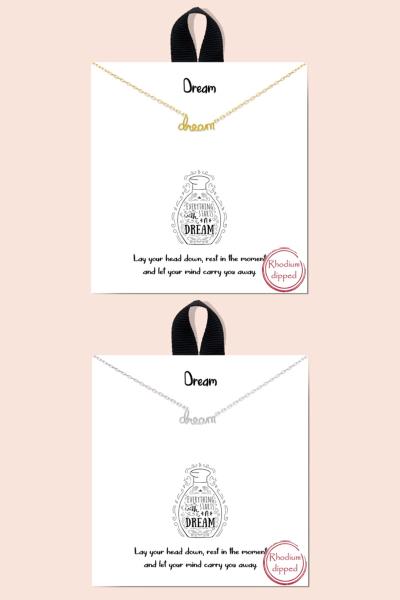 BLB DREAM MESSAGE INITIAL DAINTY METAL NECKLACE