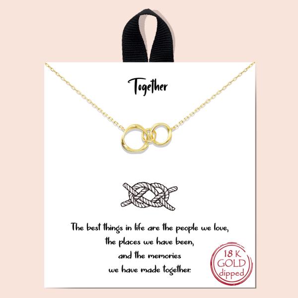 18K GOLD RHODIUM DIPPED TOGETHER KNOT MESSAGE NECKLACE