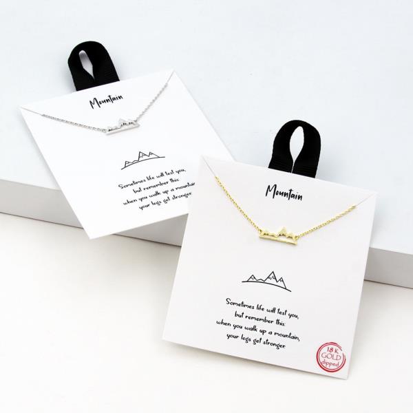 18K GOLD RHODIUM DIPPED MOUNTAIN NECKLACE