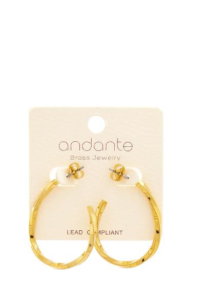 FASHION CHIC BENTED OVAL OPEN HOOP EARRING