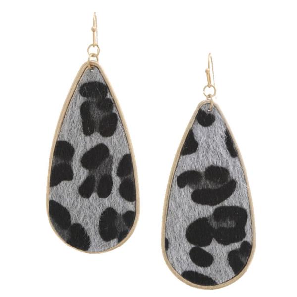 Animal Print Long Teardrop Shape Earring