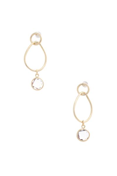 Stone Circle Metal Earring