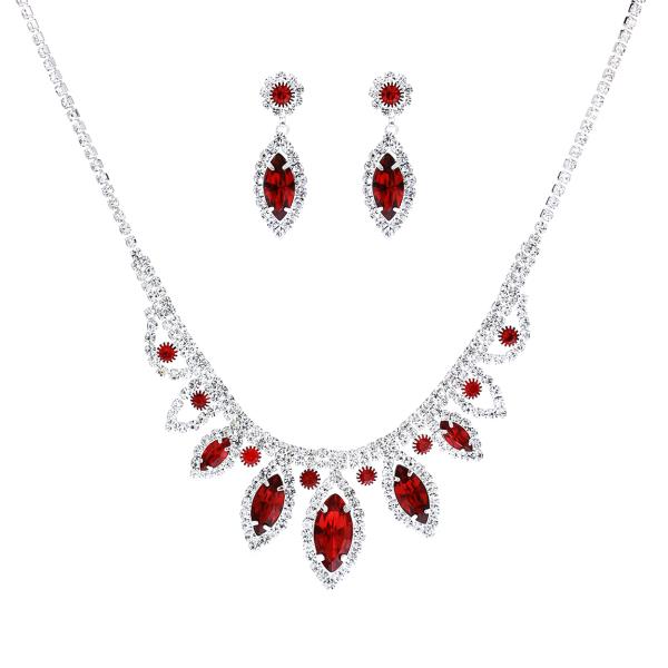 Marquise Shape Rhinestone Necklace