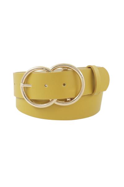 DOUBLE CIRCLE FAUX LEATHER JEAN BELT