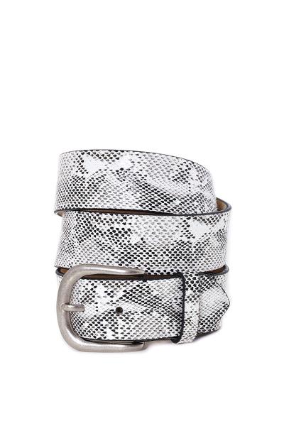 Snake Print Wide Belt with Buckle