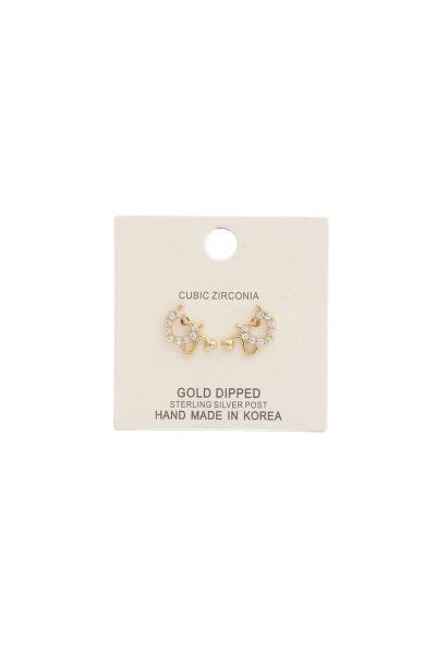 Dainty Devil Heart Rhinestone Stud Earring
