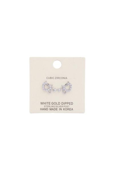 Dainty Devil Heart Rhinestone Stud Earring