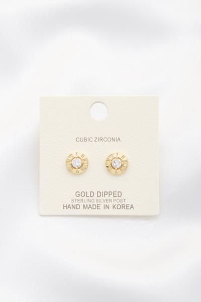 Roman Numeral Round Crystal Stud Earring