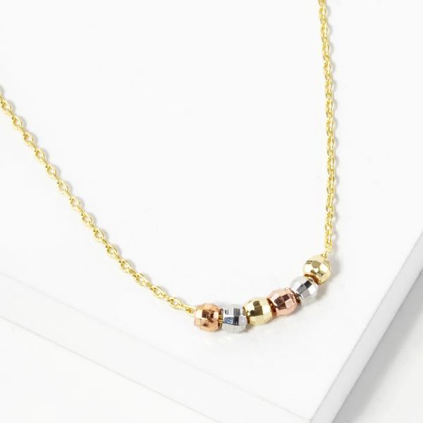 METAL BEADED BAR NECKLACE