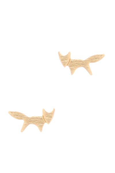 Mini Fox Metal Stud Earring