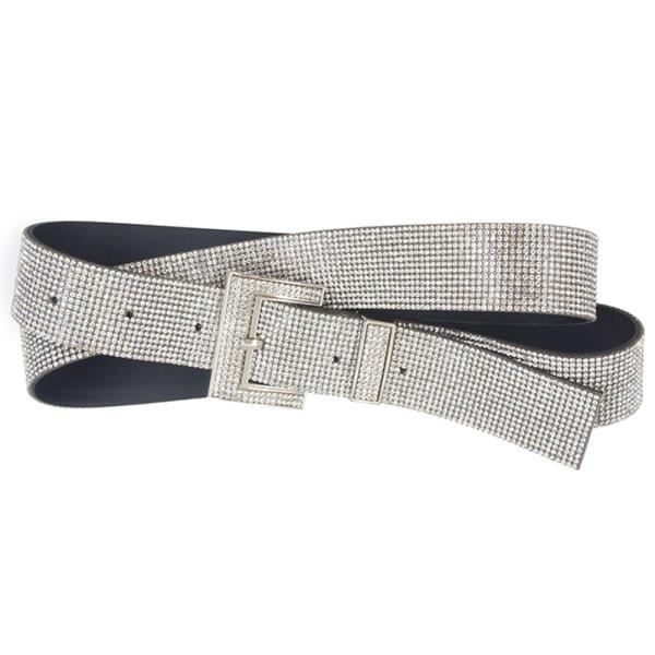 RHINESTONE SQUARE BUCKLE BELT