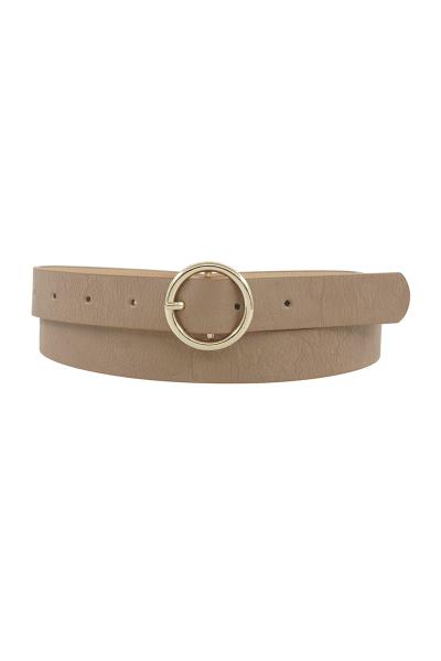 CIRCLE BUCKLE SKINNY BELT