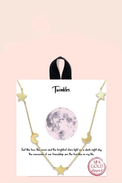 BLB TWINKLES STAR AND MOON NECKLACE