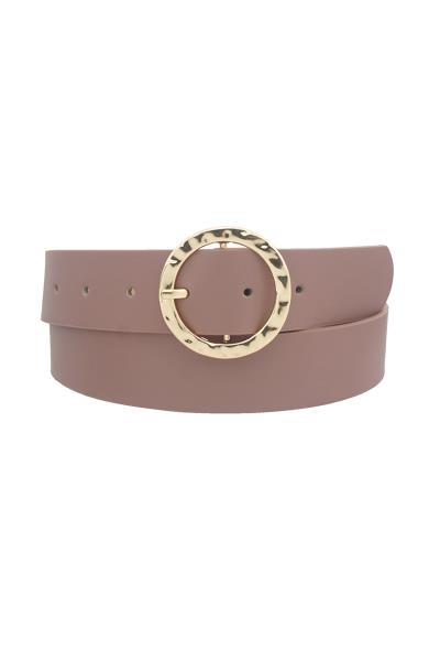 ORGANIC POUNDED TEXTURED CIRCLE BUCKLE BELT