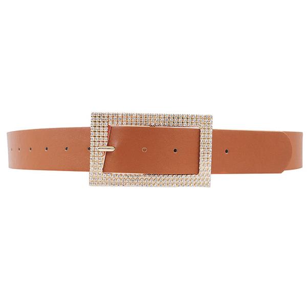 RHINESTONE PAVE LARGE RECTANGLE BUCKLE BELT