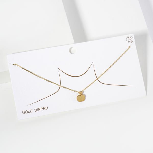 GOLD DIPPED APPLE PENDANT NECKLACE