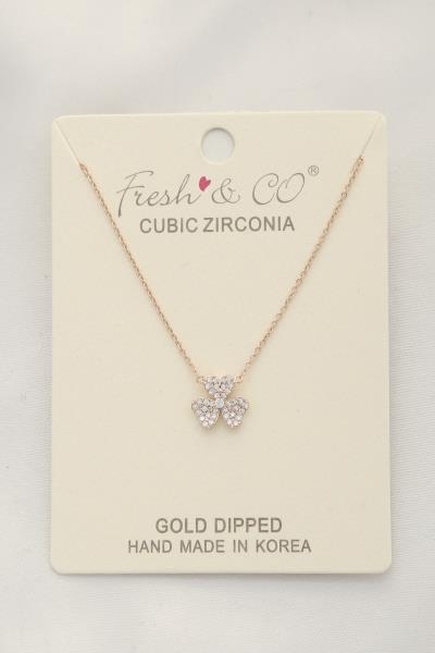 CLOVER LEAF CHARM GOLD DIPPED NECKLACE