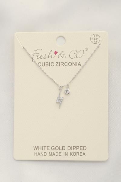 Lightning Bolt Charm Gold Dipped Necklace
