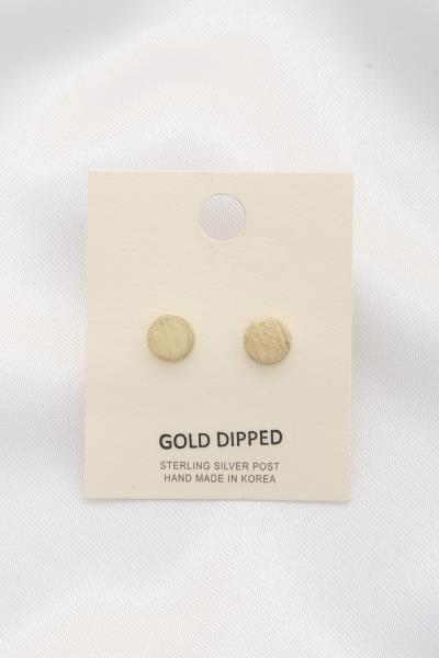 Metal Disc Brush Metal Stud Earring