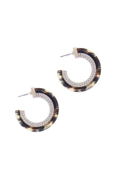 Animal Print Open Circle Drop Earring