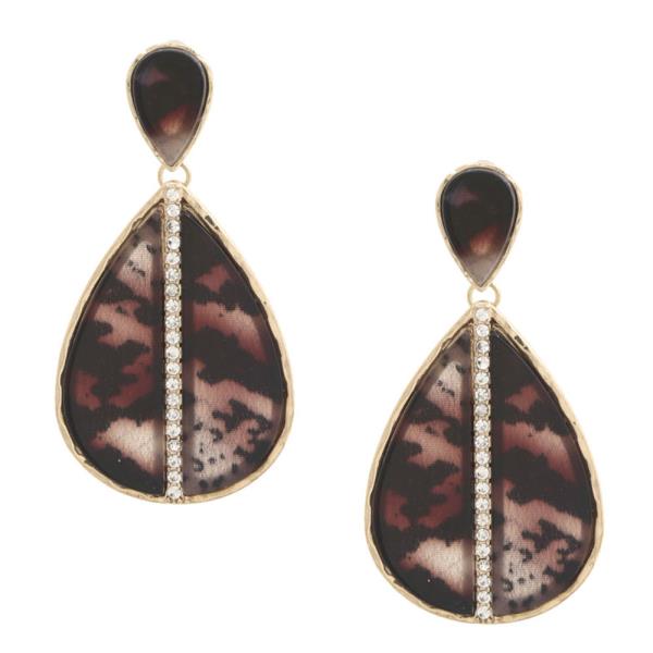 Animal Print Pattern Teardrop Shape Earring