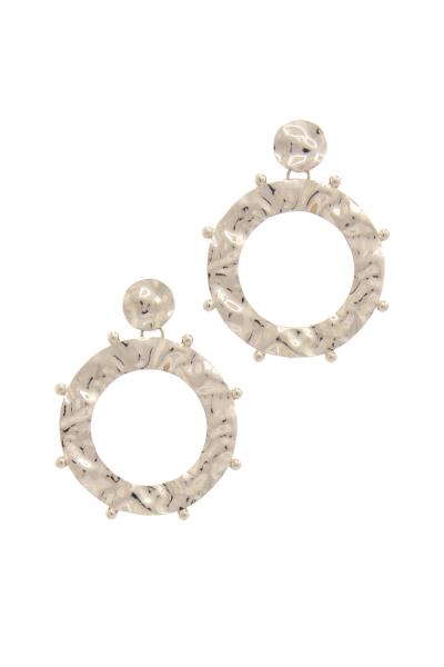 Round Bent Circle Post Earring