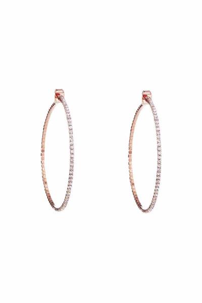TRENDY CHIC RHINESTONE HOOP EARRING