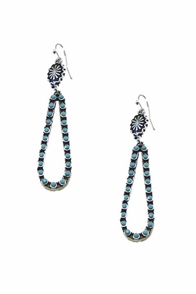 Western Style Stone Teardrop Dangle Earring
