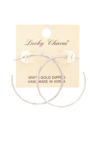 FASHION BAMBOO SHAPE 1.75 INCH HOOP EARRING