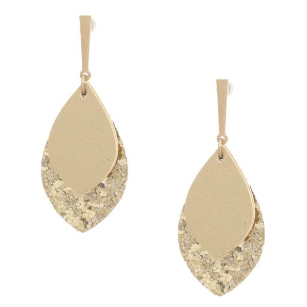 Glitter Leather Dangle Earring