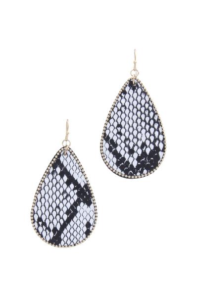Animal Print Teardrop Shape Drop Earring