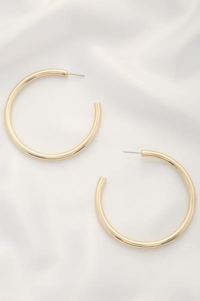 TUBE OPEN HOOP EARRING